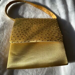 Wedding guest purse, special events beaded bag, cute satin bag vintage